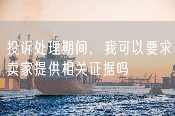 投诉处理期间，我可以要求卖家提供相关证据吗