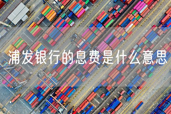 浦发银行的息费是什么意思