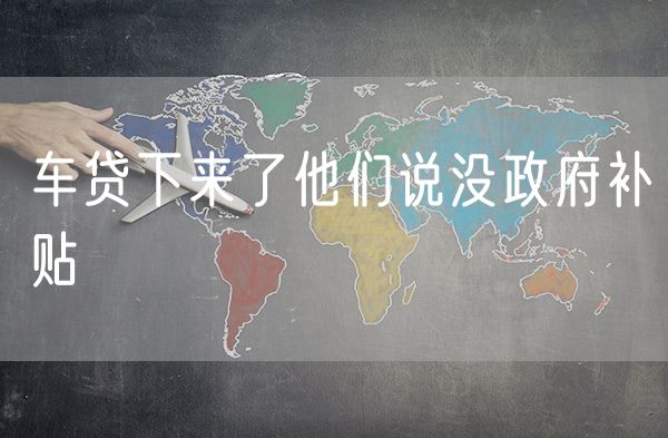车贷下来了他们说没政府补贴