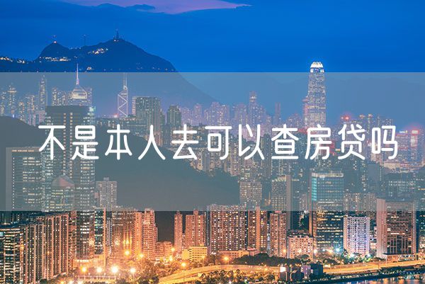 不是本人去可以查房贷吗